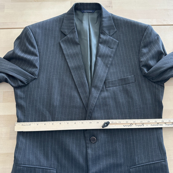 Brooks Brothers Suit Mens 41L Pinstripe Blazer Pants Wool Dapper Gatsby Mob Boss - Picture 13 of 16
